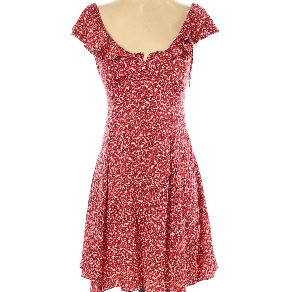 Kimchi Blue Red Casual Floral Dress